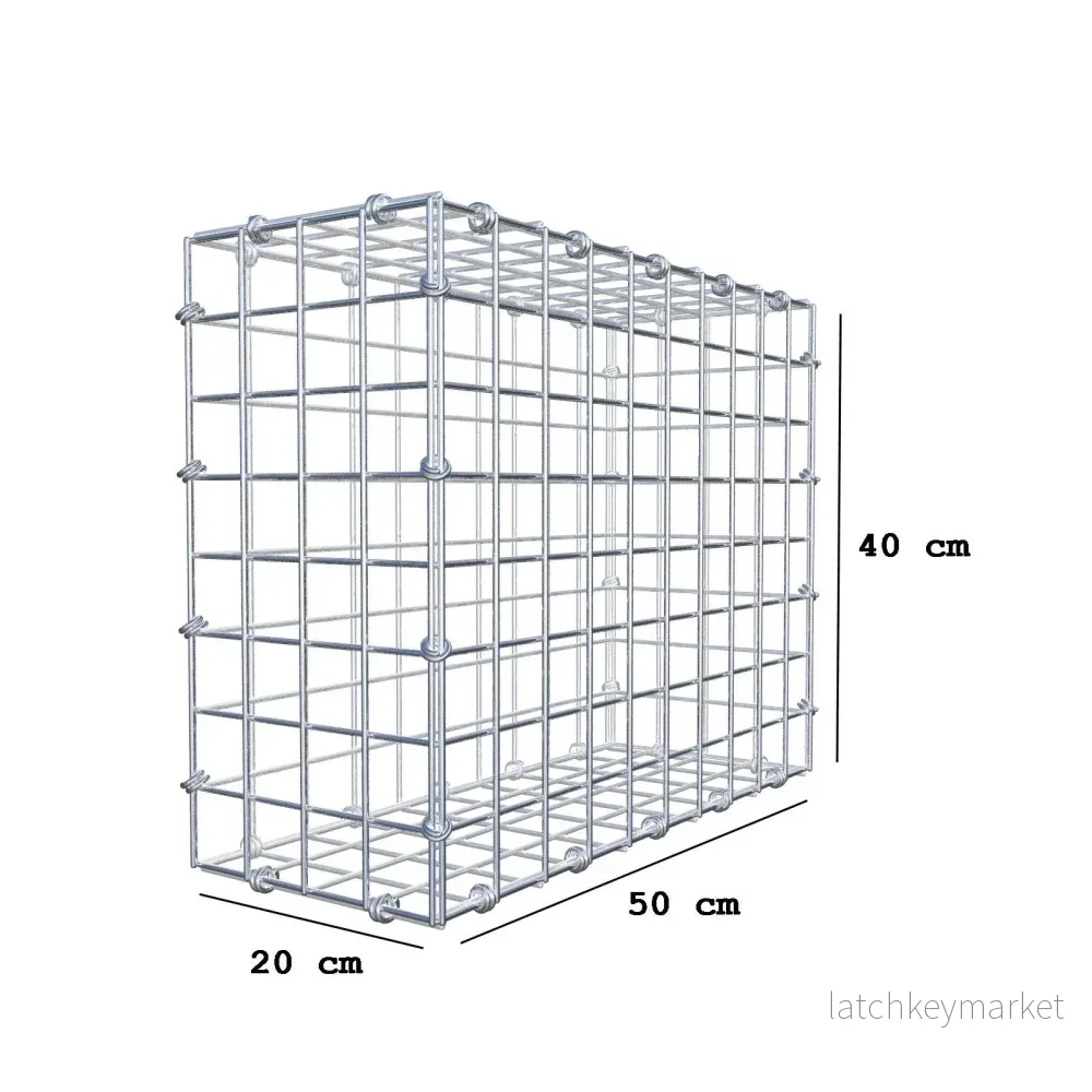 Gabion 50 cm x 40 cm x 20 cm (L x H x D), maskstorlek 5 x 5 cm, spiralring - Bild 2