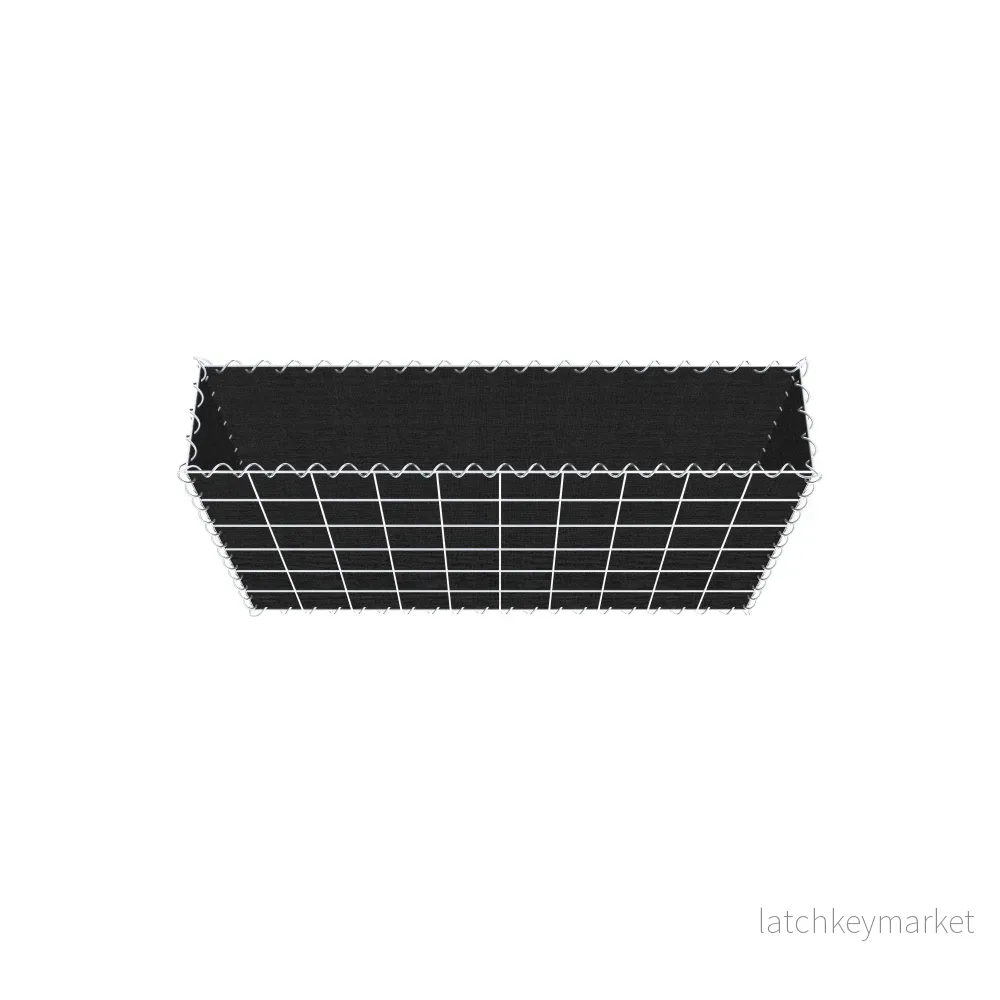 Grön gabion med fleece 100 cm x 60 cm x 20 cm (L x H x D), maskstorlek 10 cm x 10 cm, spiral - Bild 3