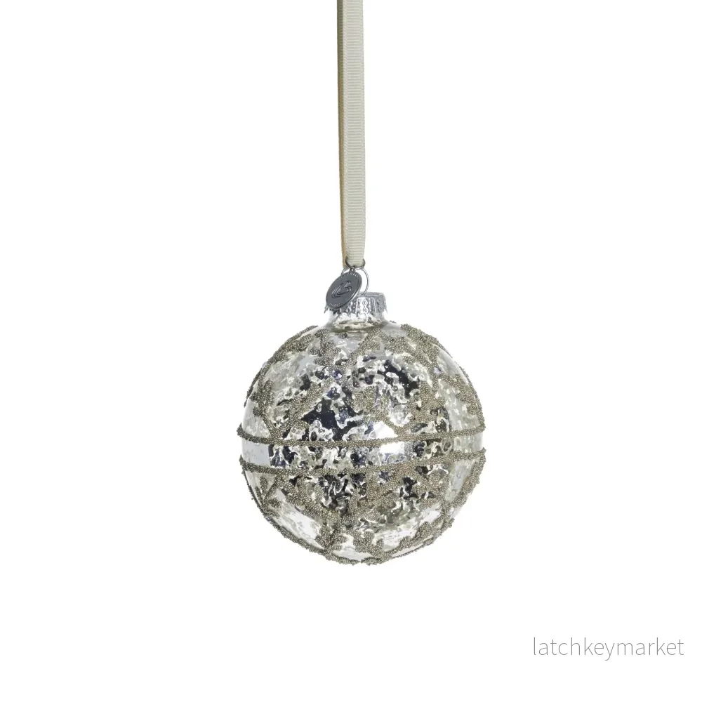 Perline dekoration H8 cm. antikt silver Perline dekoration H8 cm. antikt silver