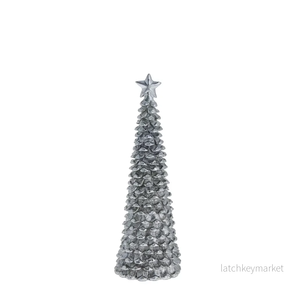 Serafina julgran H27 cm. antikt silver