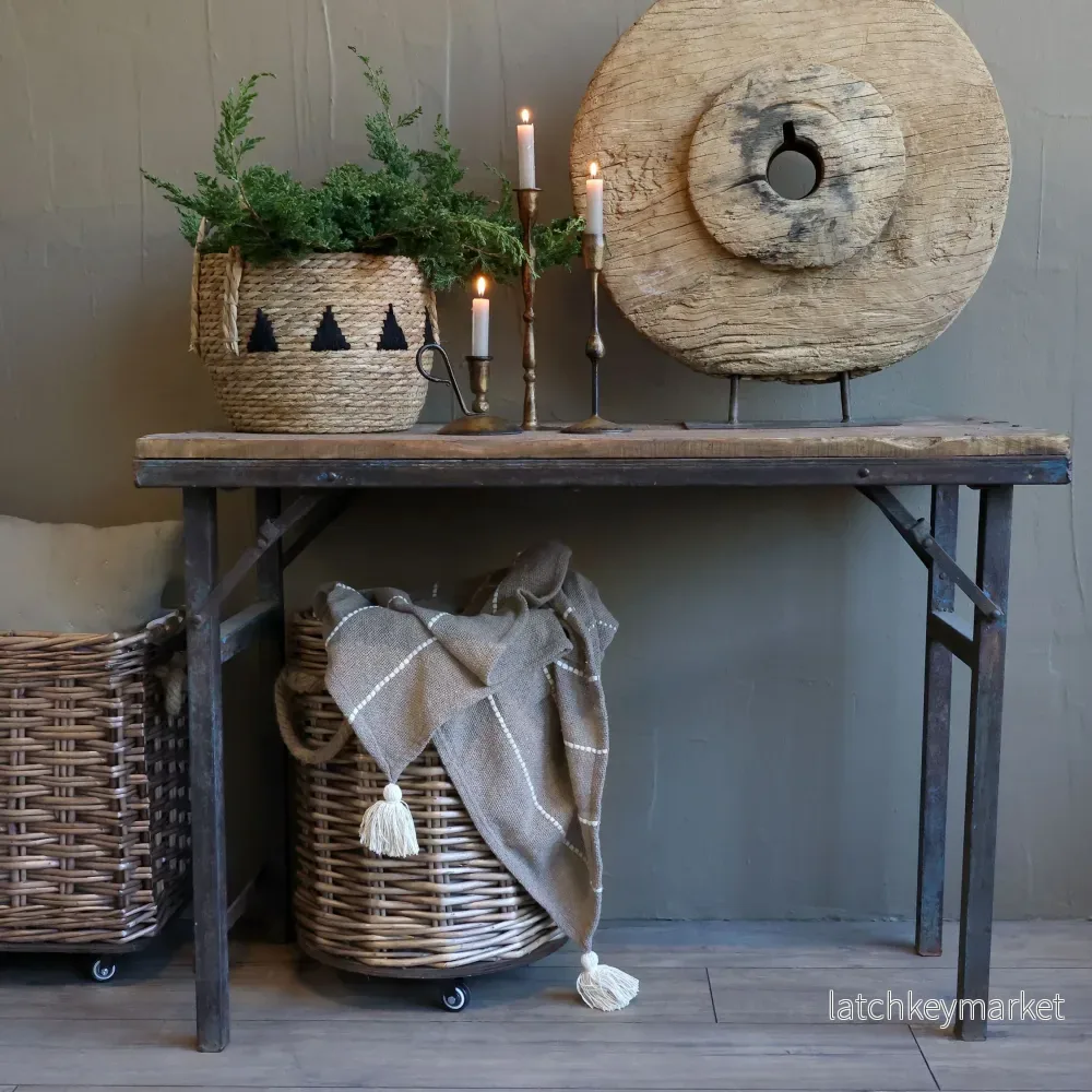 Chic Antique Avlastningsbord med järnkant H75/L106/B53 cm