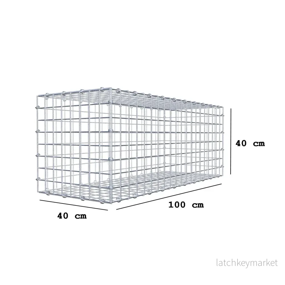 Gabion 100 cm x 40 cm x 40 cm (L x H x D), maskstorlek 5 x 5 cm, spiralring - Bild 2