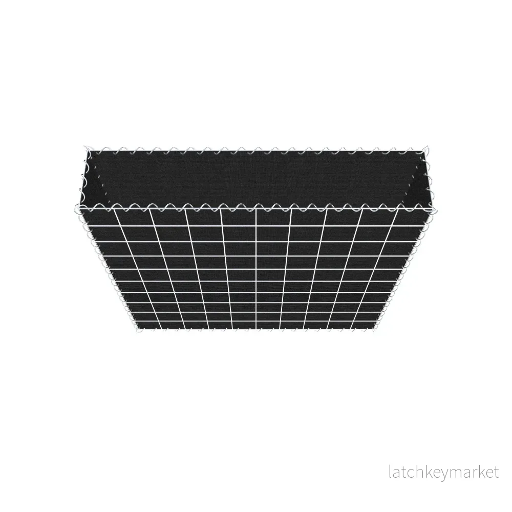 Grön gabion med fleece 100 cm x 100 cm x 20 cm (L x H x D), maskstorlek 10 cm x 10 cm, spiral - Bild 3