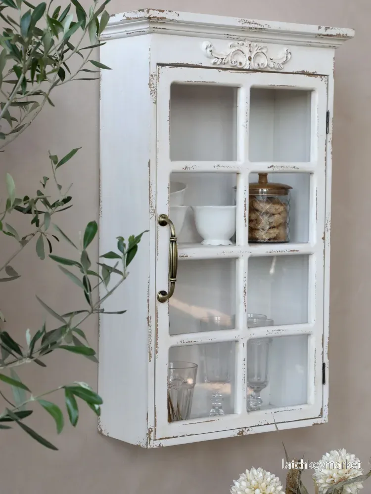Chic Antique Väggskåp med dekor H70/L44/B17,5 cm antik creme - Bild 2