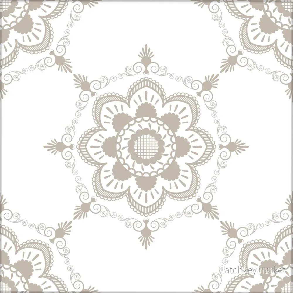 Kakeldekor viktoriansk blommor beige 1 - Bild 2
