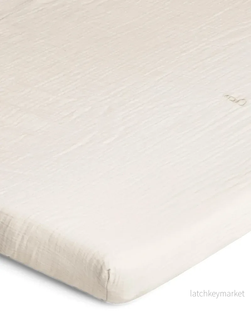 Muslin Dra-På-Lakan, Eggshell, 180x200 cm - Bild 3