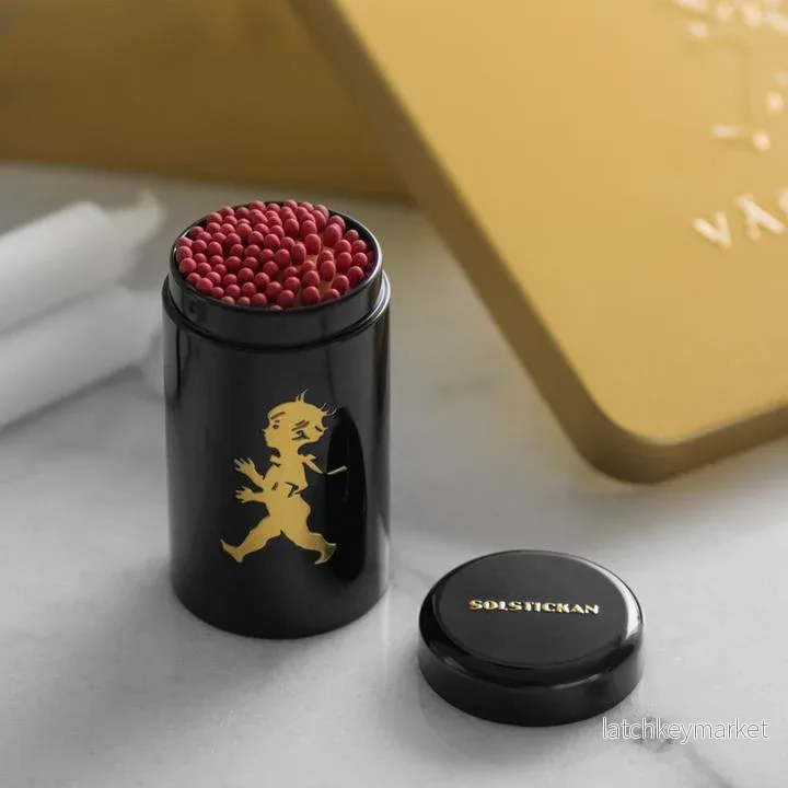 Tändsticksrör Solstickan svart/guld - Bild 3