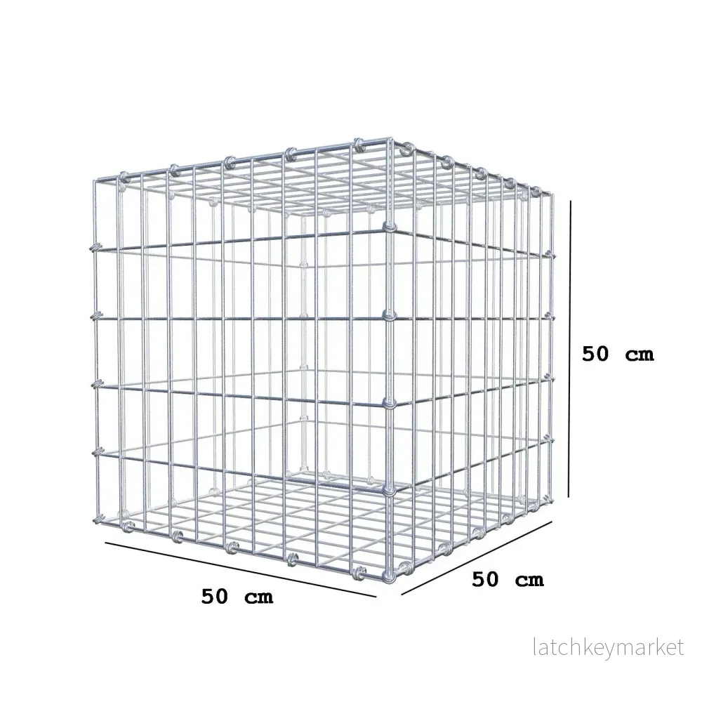Gabion 50 cm x 50 cm x 50 cm (L x H x D), maskstorlek 5 x 10 cm, spiralring - Bild 2