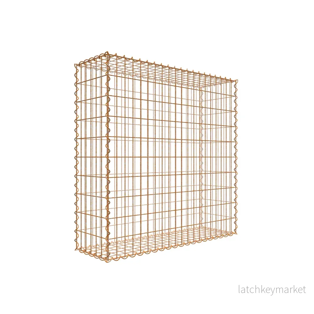 Rostig gabion 100 cm x 100 cm x 30 cm (L x H x D), maskstorlek 5 cm x 10 cm, spiral Rostig gabion 100 cm x 100 cm x 30 cm (L x H x D), maskstorlek 5 cm x 10 cm, spiral