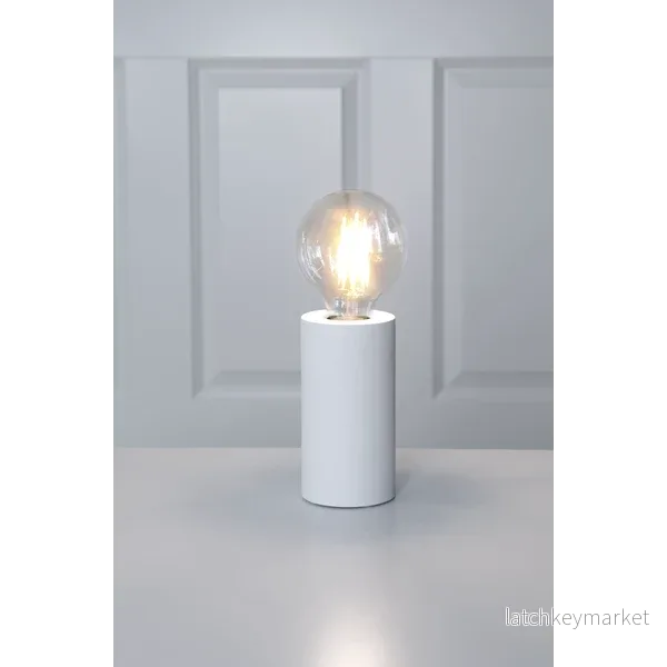 Bordslampa Lampfot E27 Tub Vit 8×15  REA