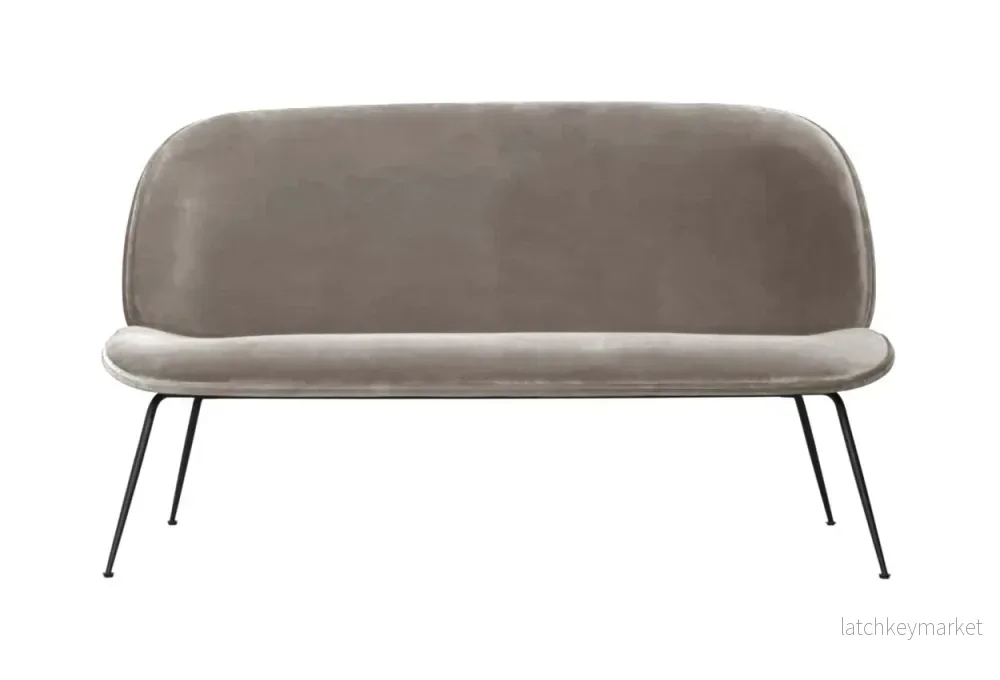 Beetle Sofa Fully Upholstered Conic Base Black Matt