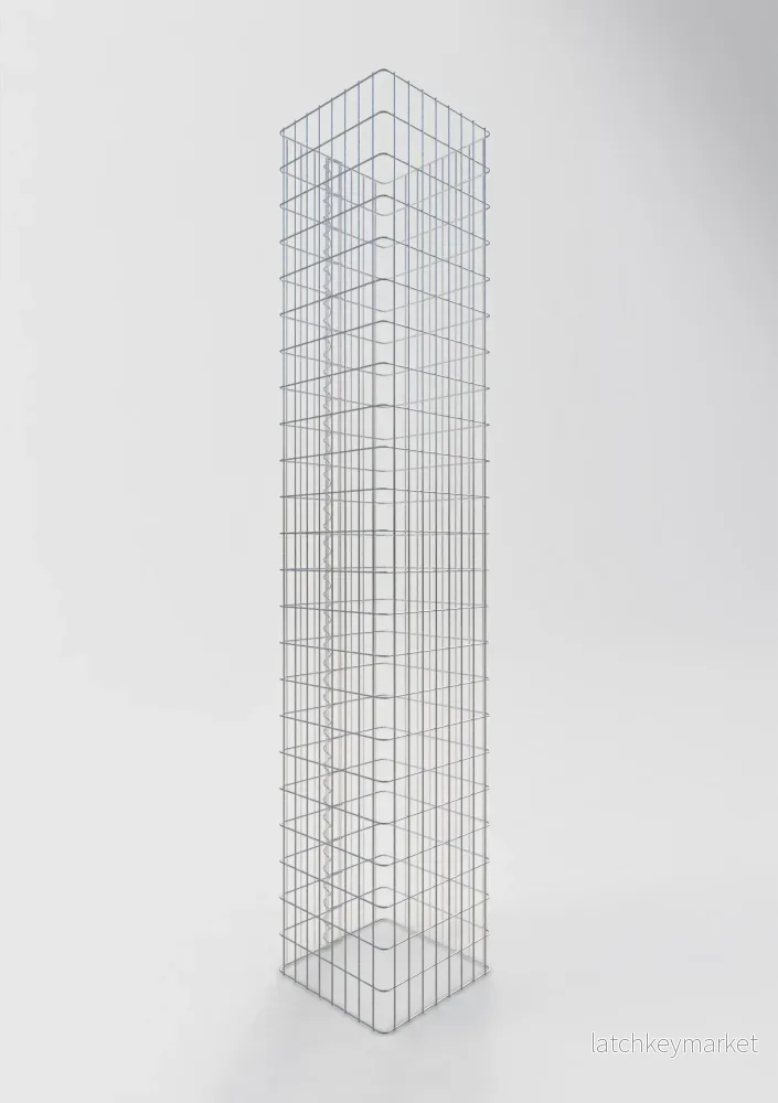 Gabionpelare vinkelformad 42 cm x 42 cm, 230 cm höjd, MW 5 cm x 10 cm - Bild 2