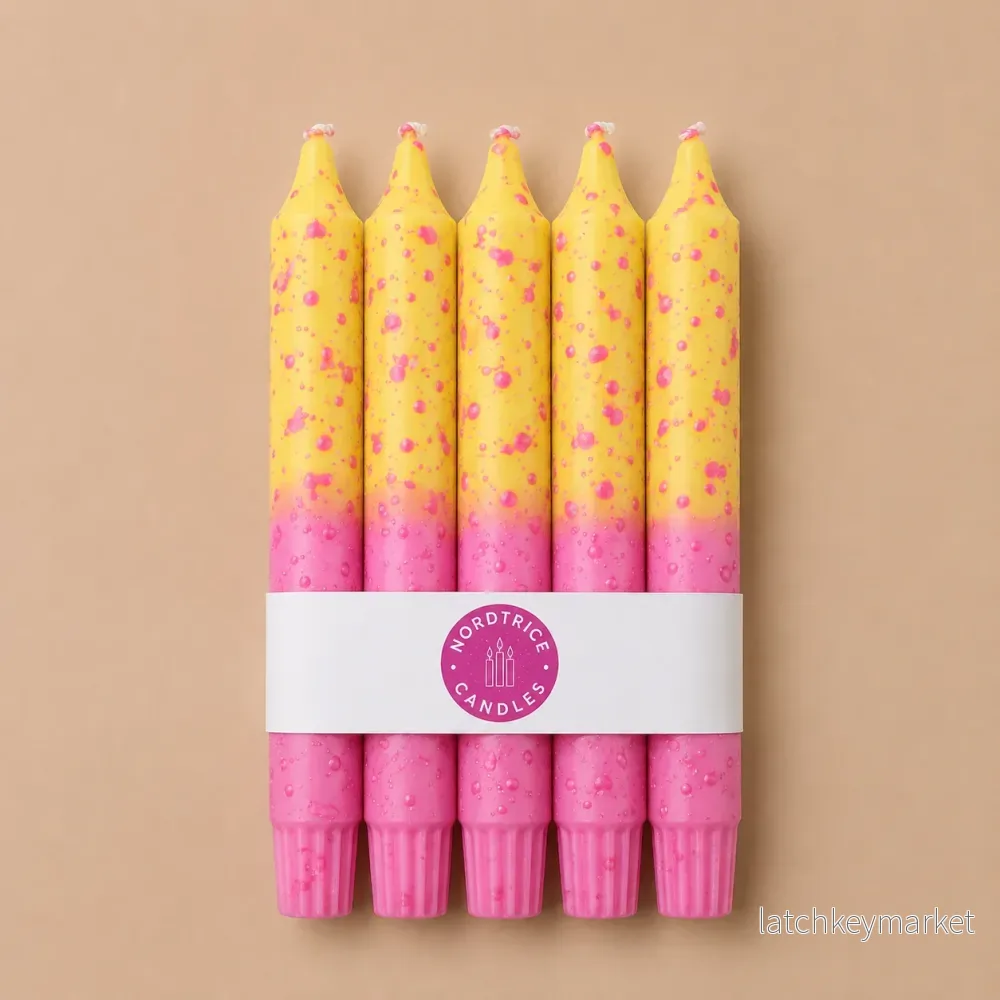 Candles Yellow & Pink Confetti 5-p