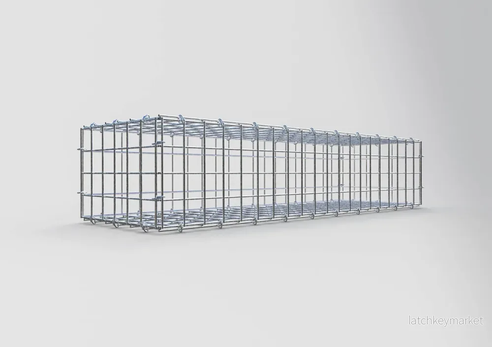 Gabion 100 cm x 20 cm x 30 cm (L x H x D), maskstorlek 5 cm x 5 cm, C-ring - Bild 2