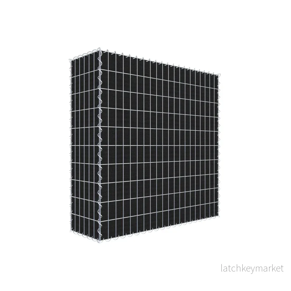 Grön gabion med fleece 100 cm x 100 cm x 30 cm (L x H x D), maskstorlek 5 cm x 10 cm, spiral Grön gabion med fleece 100 cm x 100 cm x 30 cm (L x H x D), maskstorlek 5 cm x 10 cm, spiral