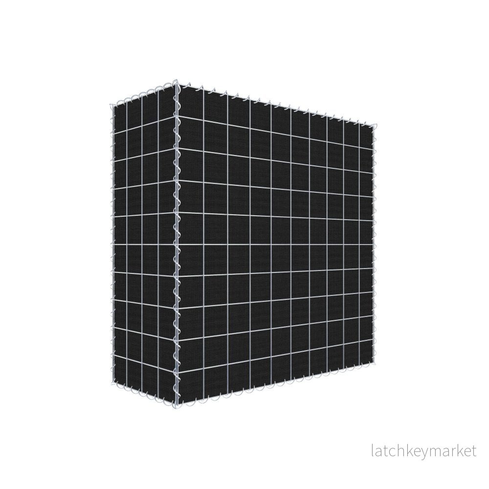 Grön gabion med fleece 100 cm x 100 cm x 40 cm (L x H x D), maskstorlek 10 cm x 10 cm, spiral Grön gabion med fleece 100 cm x 100 cm x 40 cm (L x H x D), maskstorlek 10 cm x 10 cm, spiral