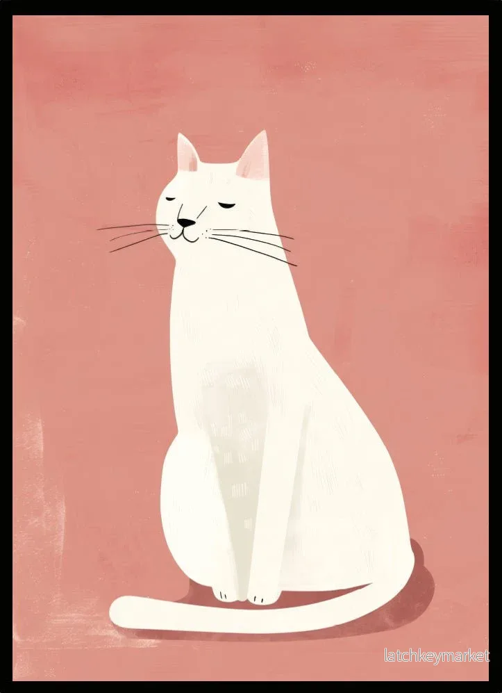 Barntavla cat pink