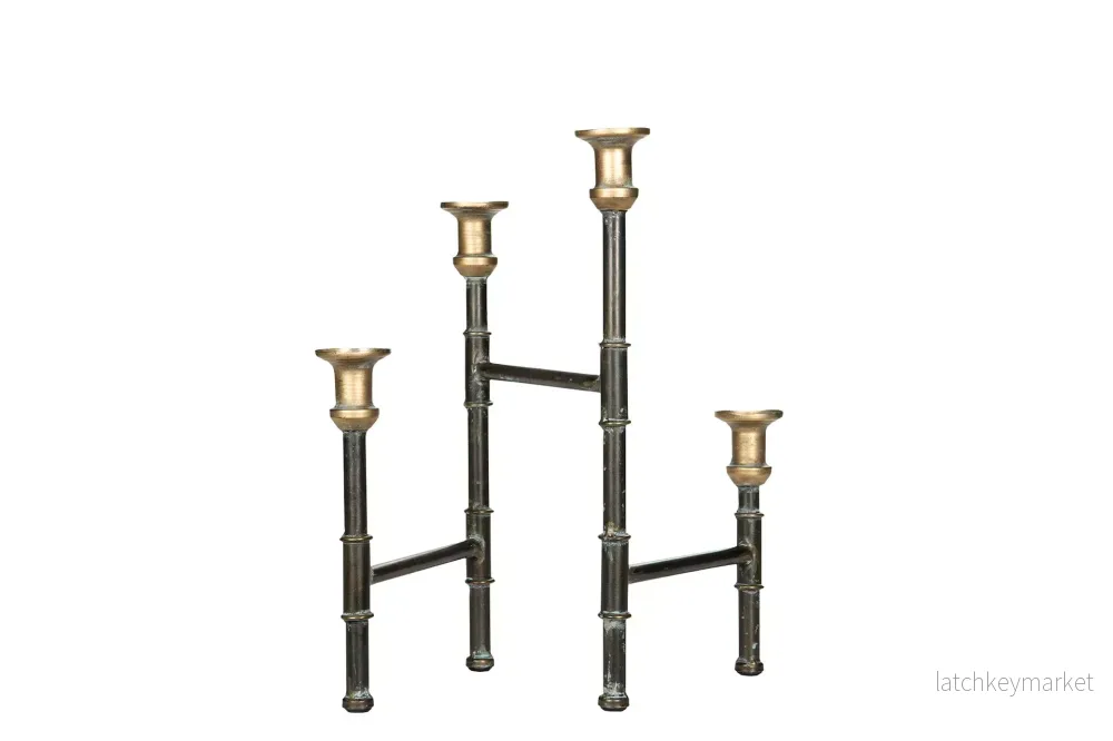 Ljusstake 57 cm Svart Mässing REA Ljusstake 57 cm Svart Mässing REA