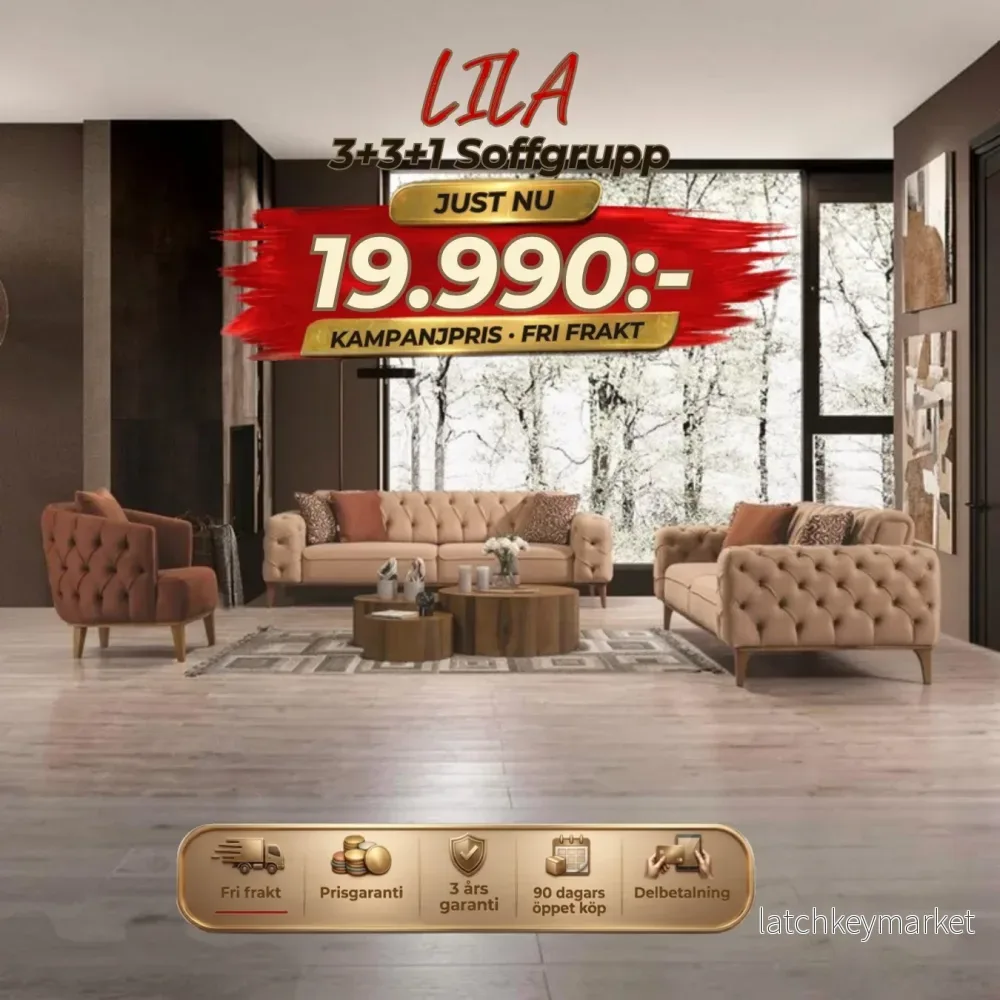Lila 3+3+1 Soffgrupp