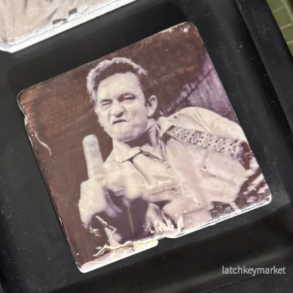Glasunderlägg marmor Johnny Cash