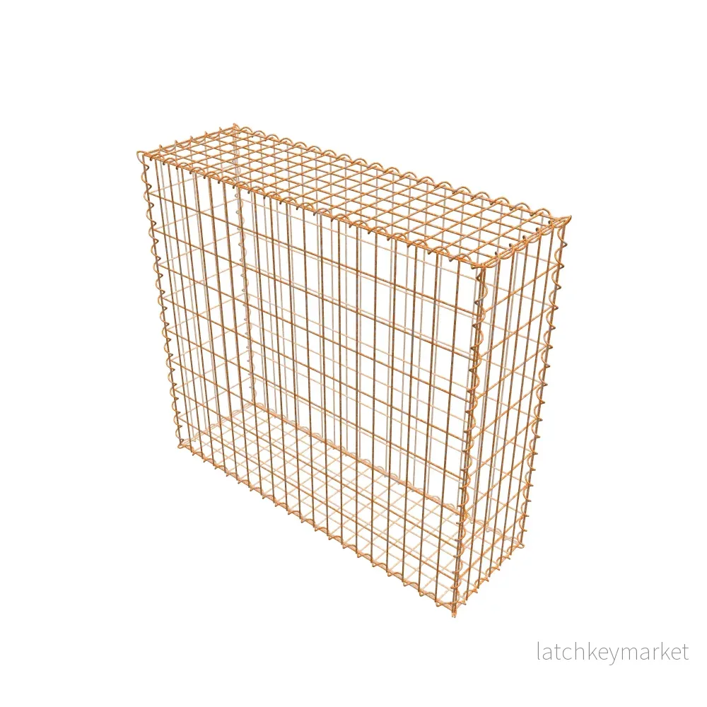 Rostig gabion 100 cm x 90 cm x 30 cm (L x H x D), maskstorlek 5 cm x 10 cm, spiral - Bild 2