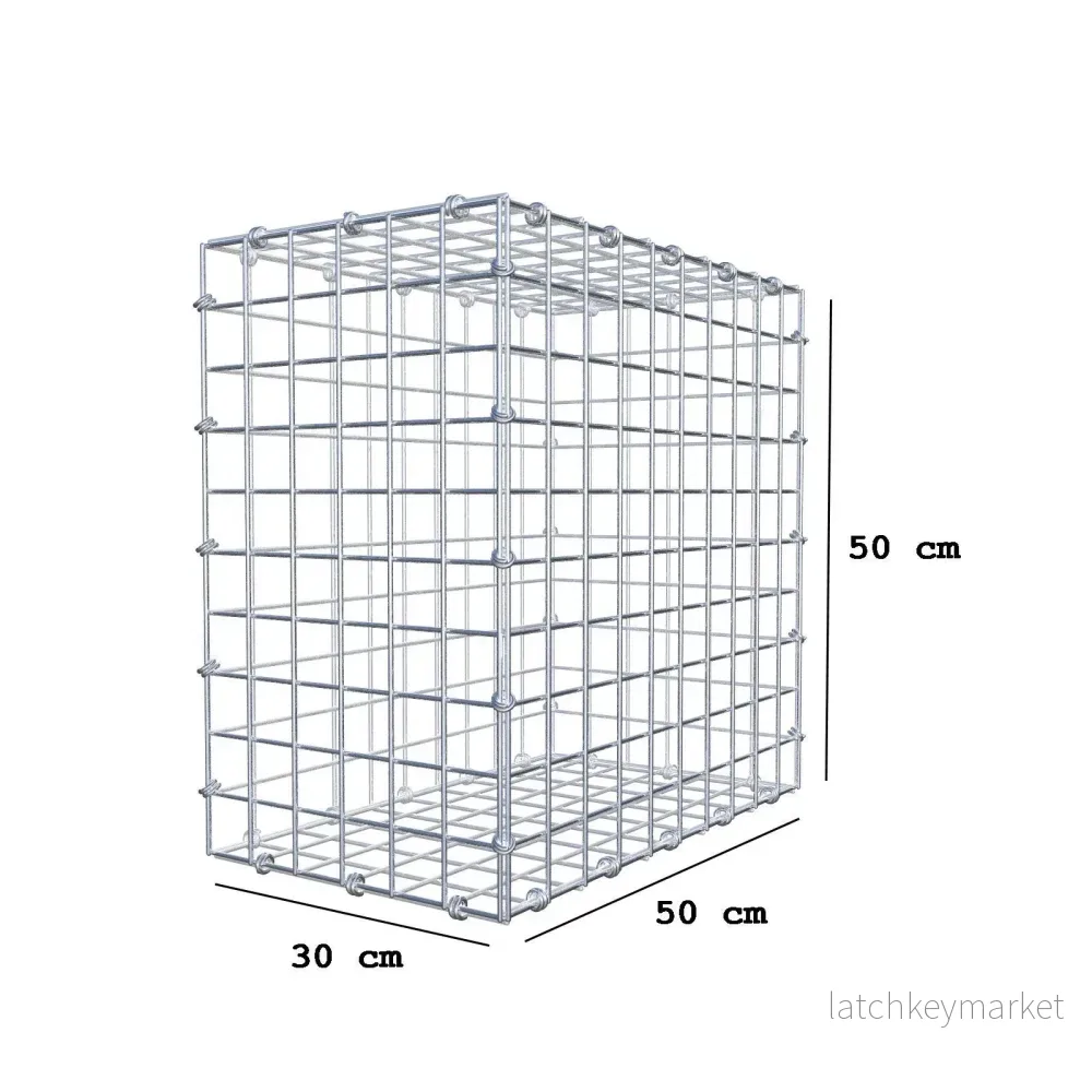 Gabion 50 cm x 50 cm x 30 cm (L x H x D), maskstorlek 5 x 5 cm, spiralring - Bild 2