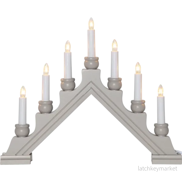 Adventsljusstake 7-armad träljusstake Beige - Bild 3