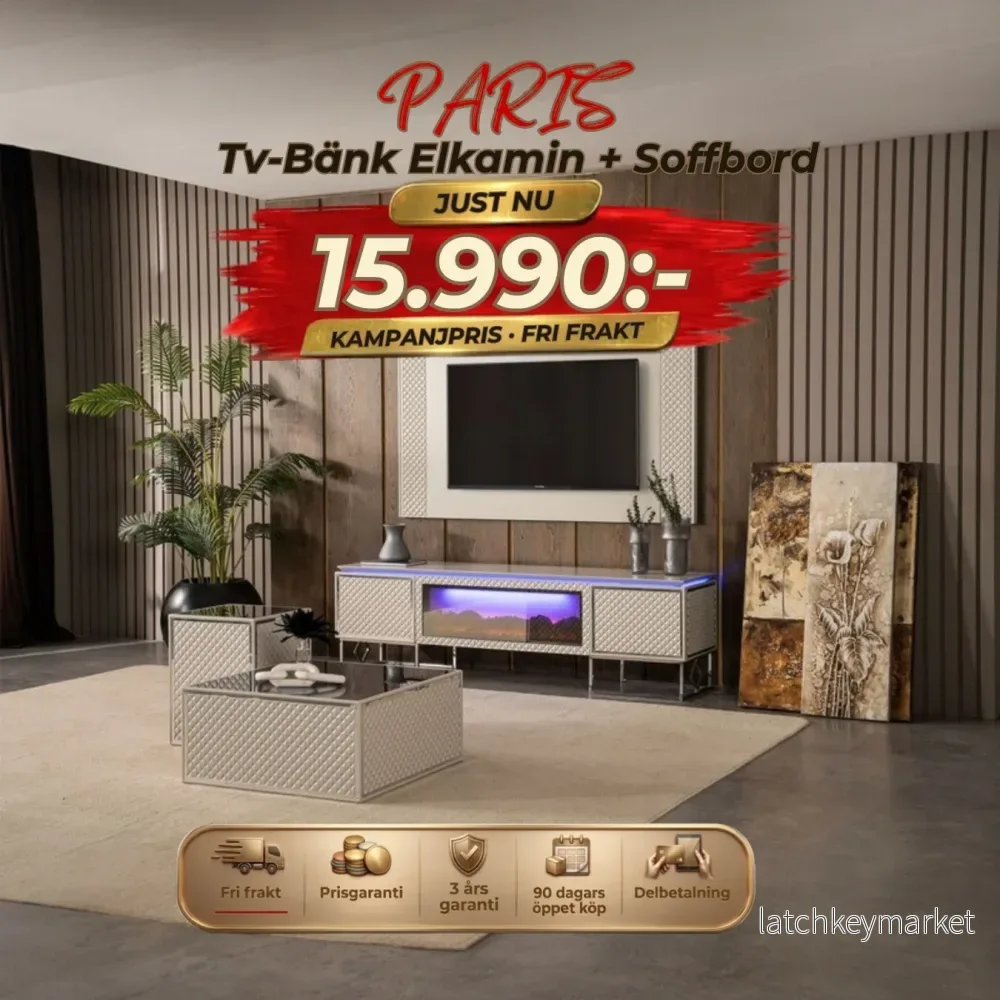 Paris Tv-Bänk Elkamin + Soffbord Paris Tv-Bänk Elkamin + Soffbord