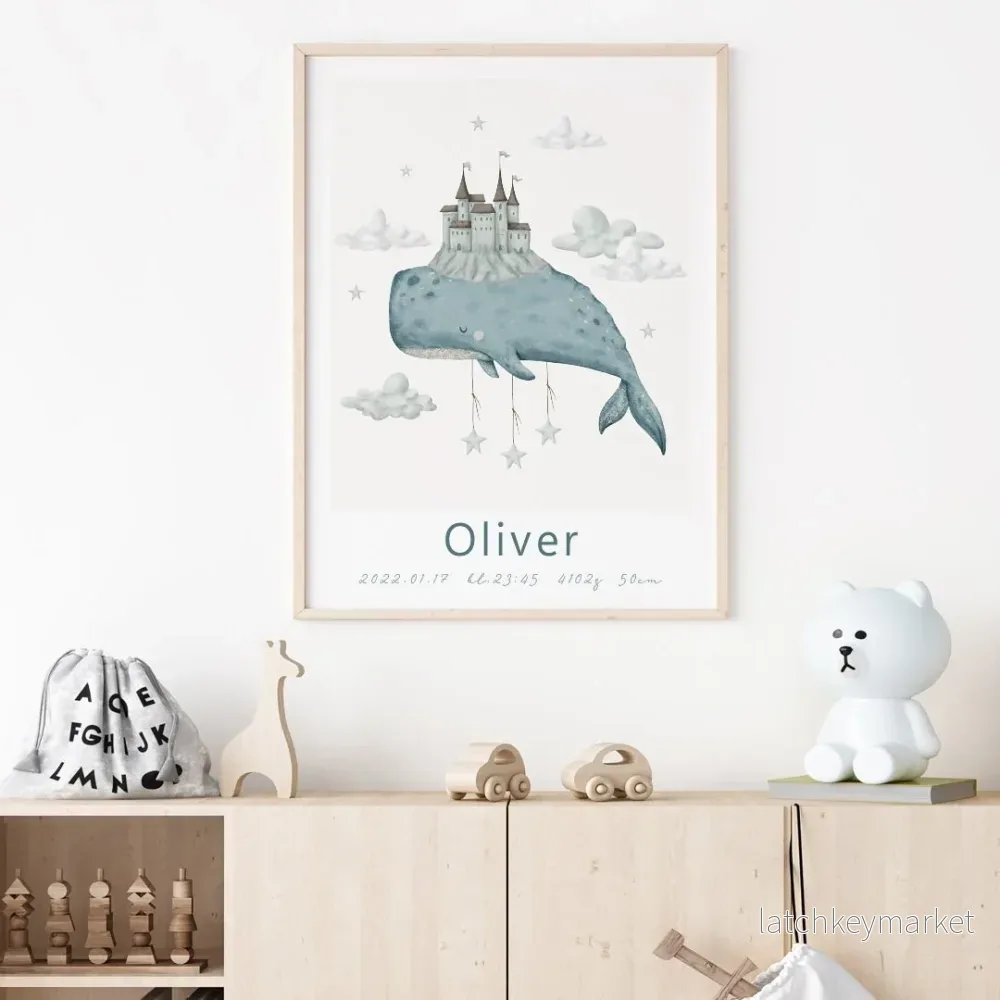 Namntavla Whale & castle - Bild 2