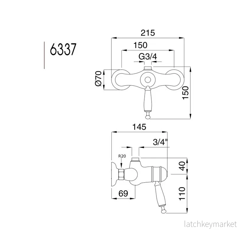 Duschblandare med termostat Oxford krom - Bild 3