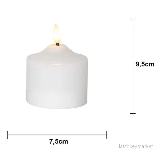Batteridrivet LED Blockljus Flamme Top Vit 9,5 cm - Bild 2