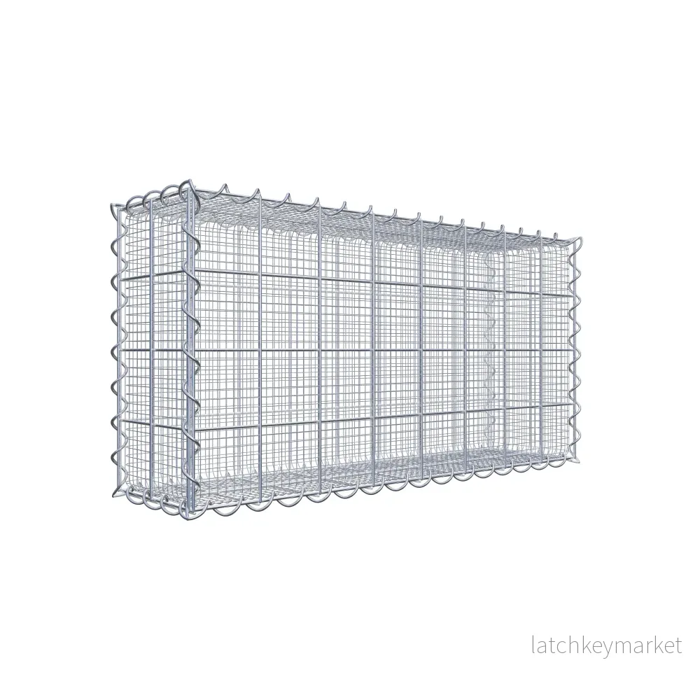 Sandgabion 80 cm x 40 cm x 20 cm (L x H x D), maskstorlek 10 cm x 10 cm, spiral