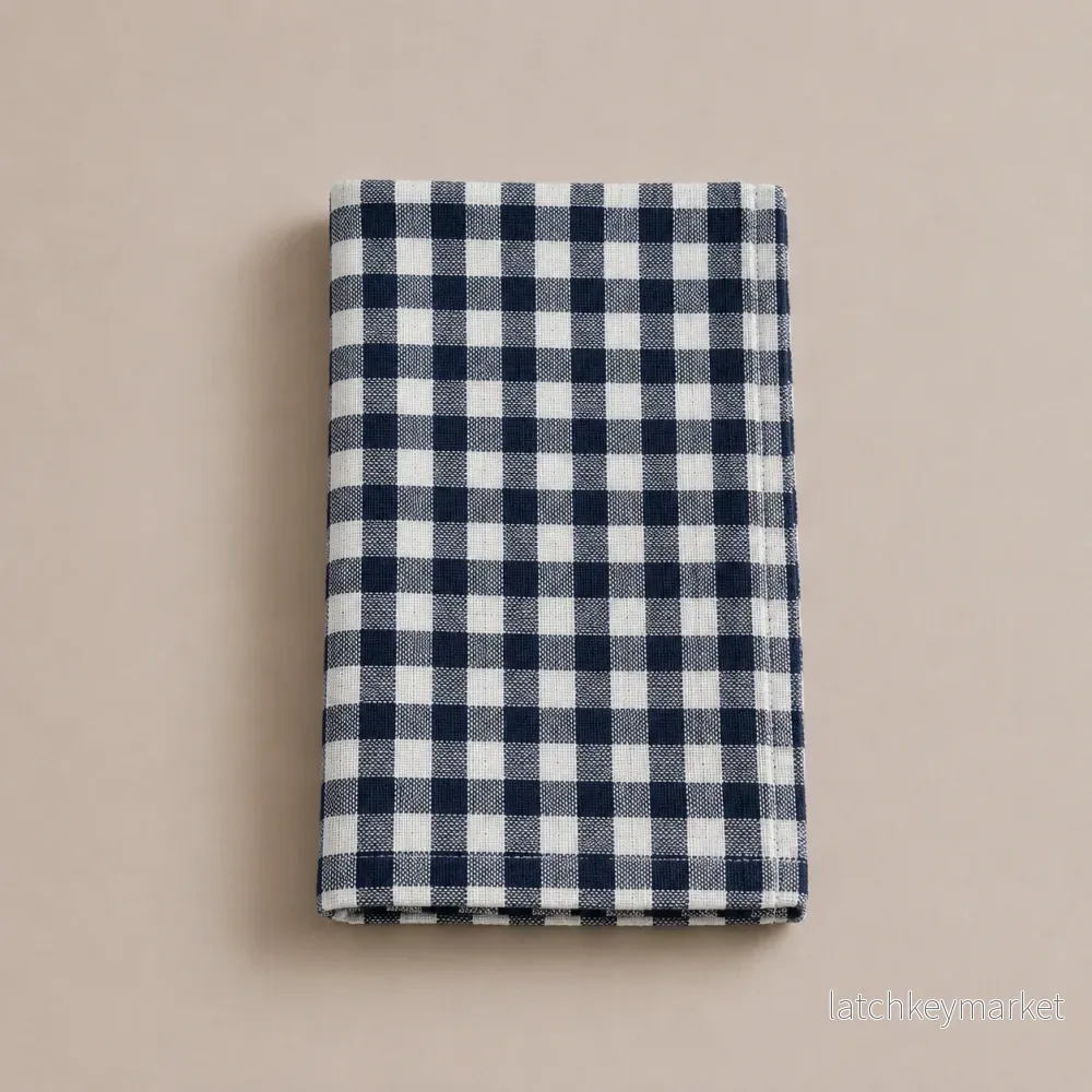 French Linen Napkin Anthracite Gingham French Linen Napkin Anthracite Gingham