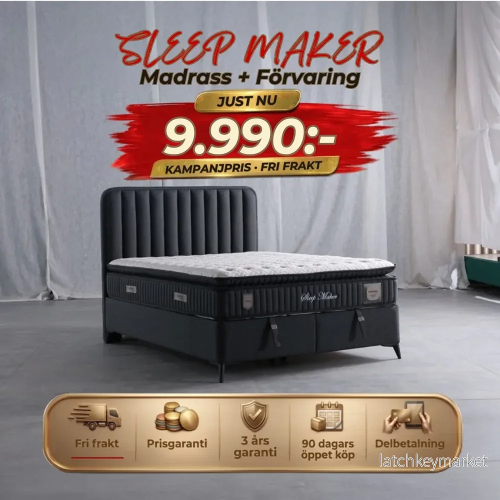 Sleep Maker Säng-Huvudgavel-Madrass-Förvaring Sleep Maker Säng-Huvudgavel-Madrass-Förvaring