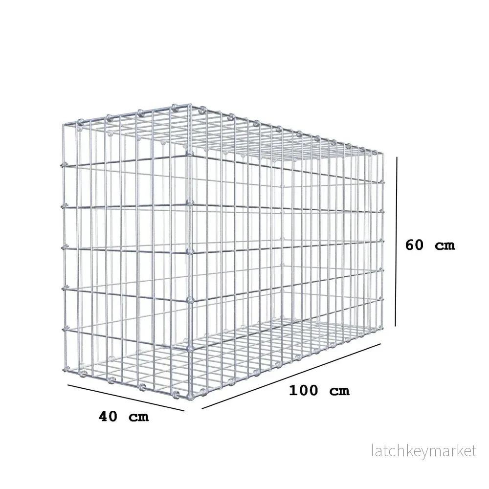 Gabion 100 cm x 60 cm x 40 cm (L x H x D), maskstorlek 5 x 10 cm, spiralring - Bild 2