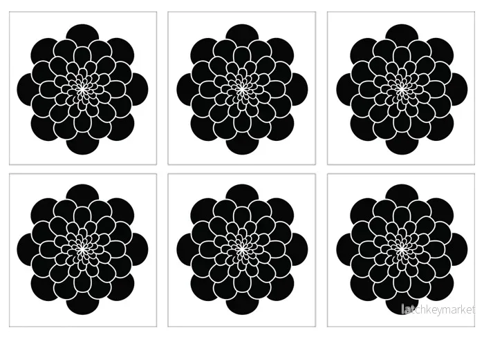 Kakeldekor blomma svart - Bild 2
