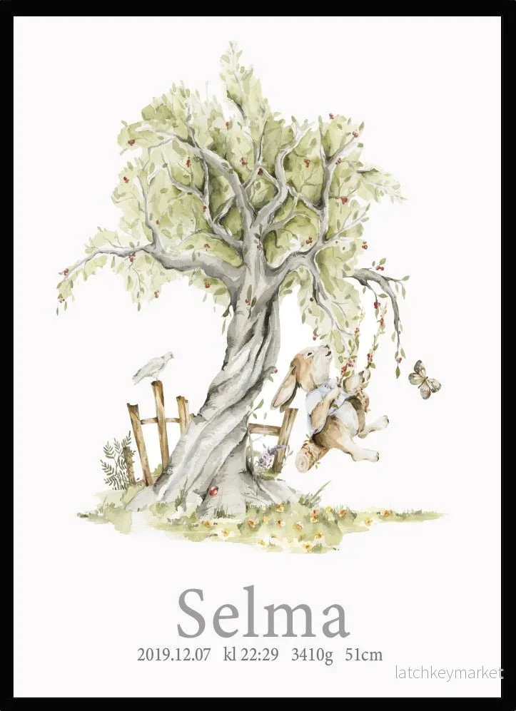 Namntavla Kanin på gunga Namntavla Kanin på gunga