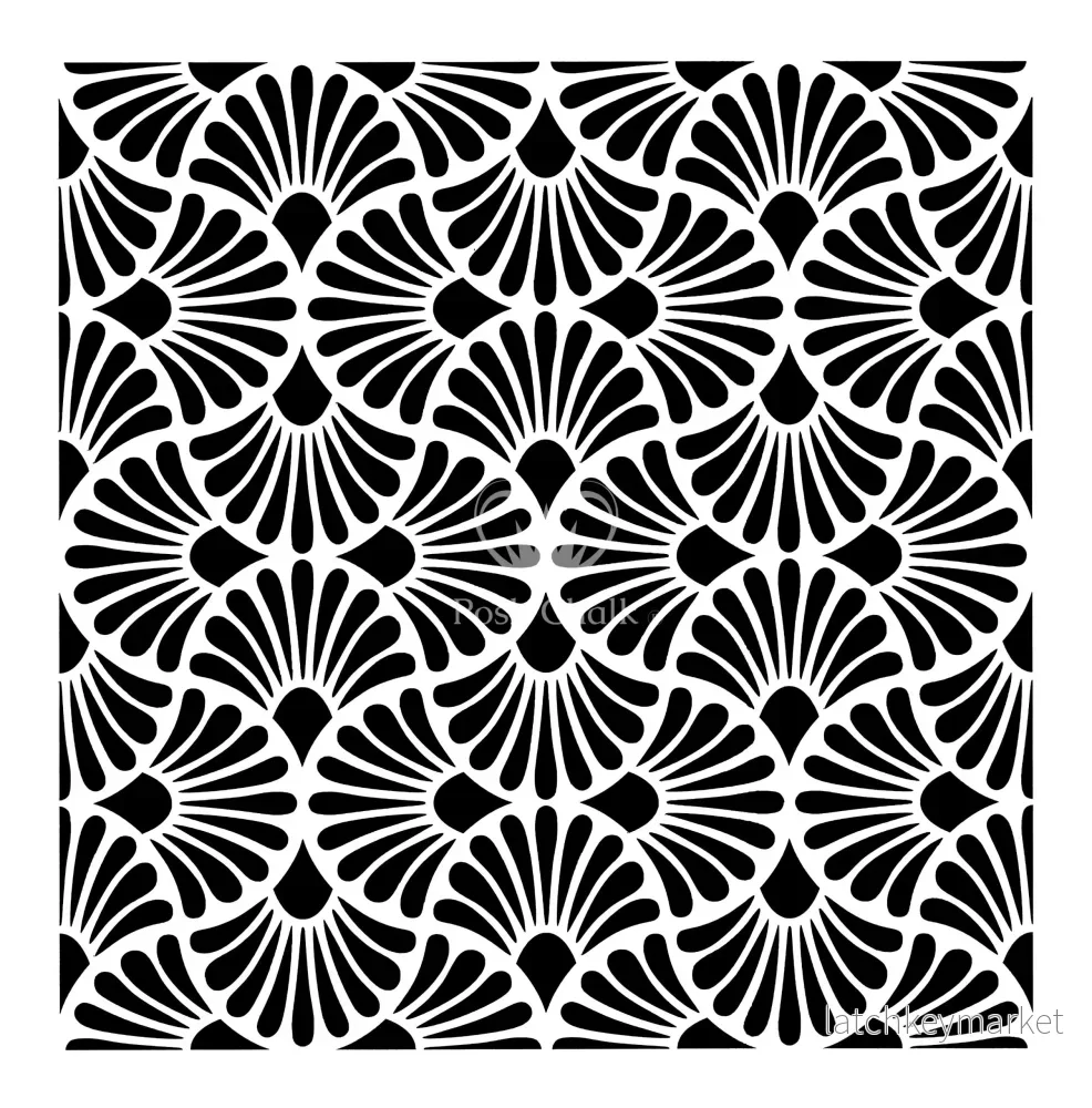 Schablon Art deco fan
