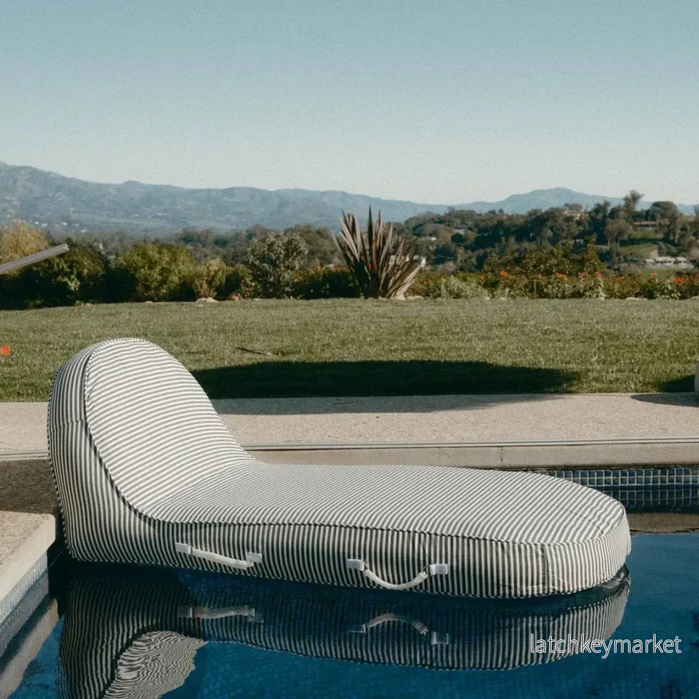 Pool Lounger Navy Stripe