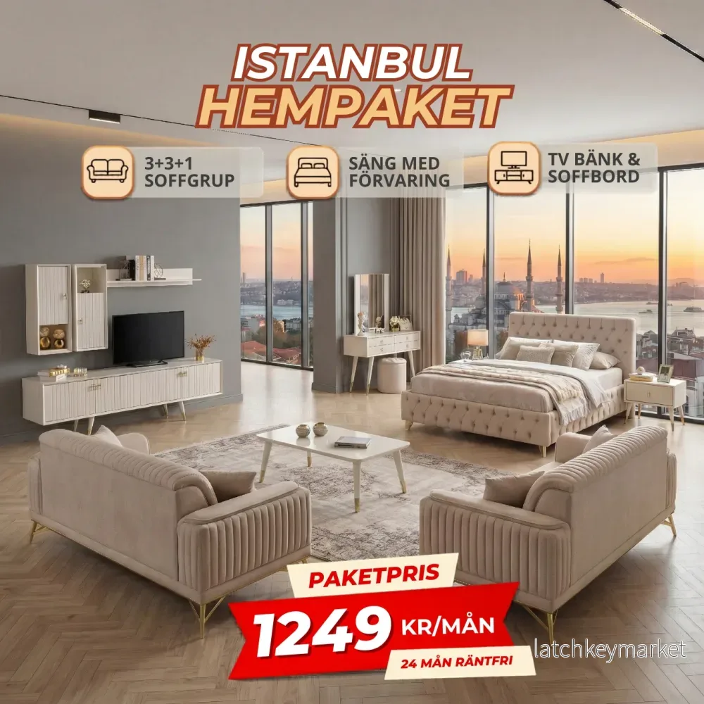 7️⃣ Istanbul HemPaket (Soffgrupp – TV-bänk – Soffbord – Säng med förvaring) 7️⃣ Istanbul HemPaket (Soffgrupp – TV-bänk – Soffbord – Säng med förvaring)
