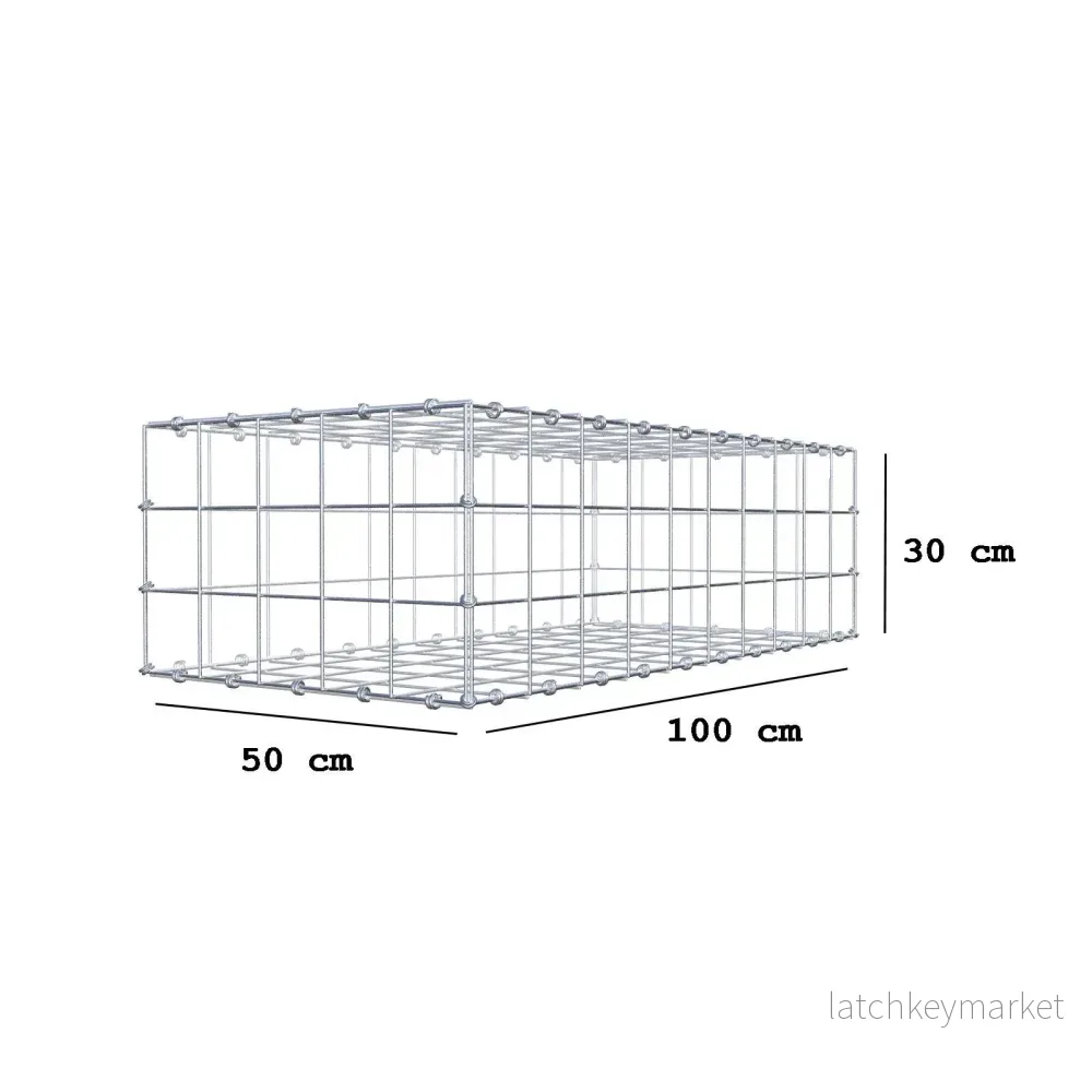 Gabion 100 cm x 30 cm x 50 cm (L x H x D), maskstorlek 10 x 10 cm, spiralring - Bild 2