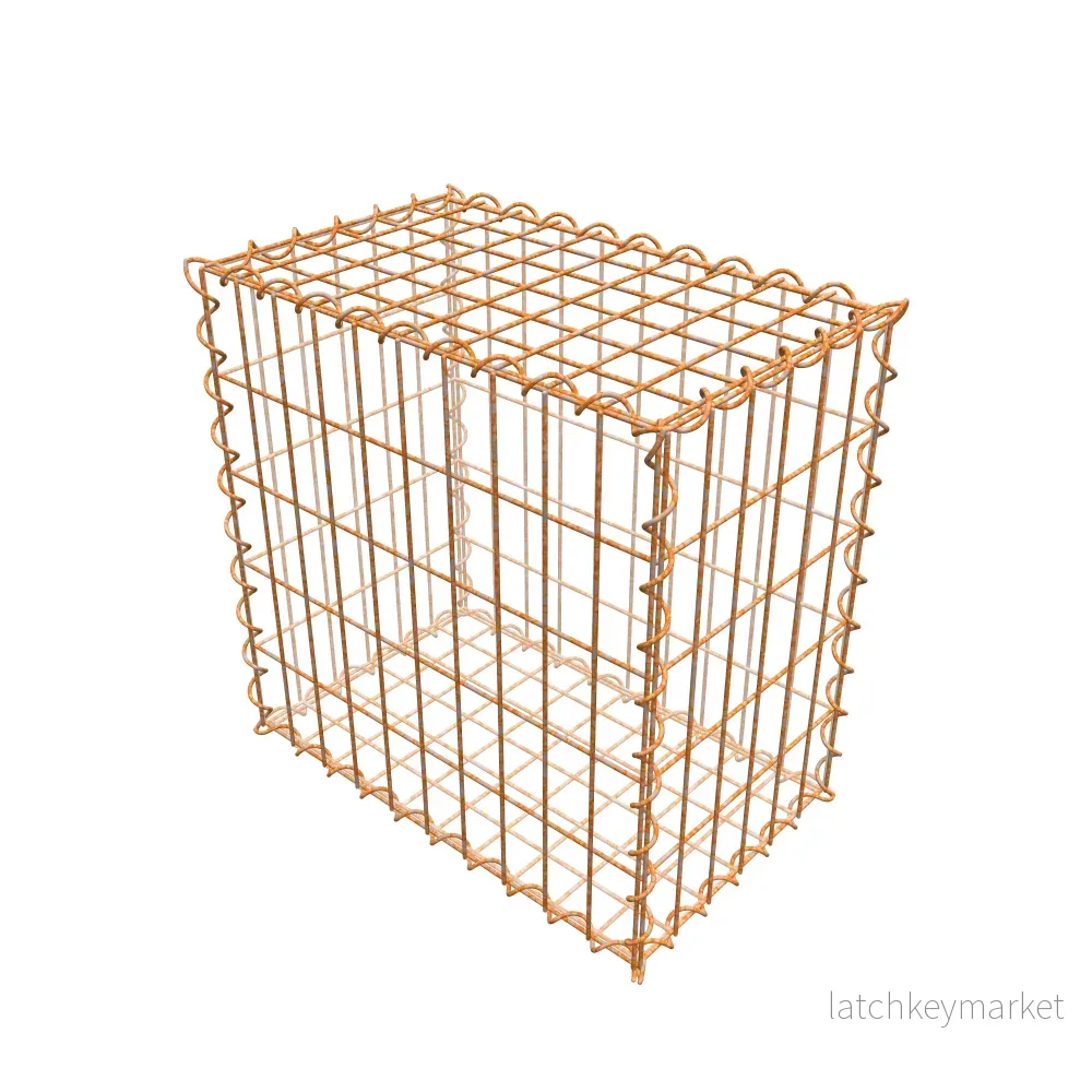 Rostig gabion 50 cm x 50 cm x 30 cm (L x H x D), maskstorlek 5 cm x 10 cm, spiral - Bild 2
