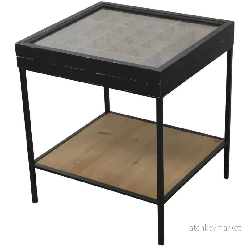 Sidobord med förvaringsutrymme H62 / L51 / B54,5 cm antik svart REA Sidobord med förvaringsutrymme H62 / L51 / B54,5 cm antik svart REA