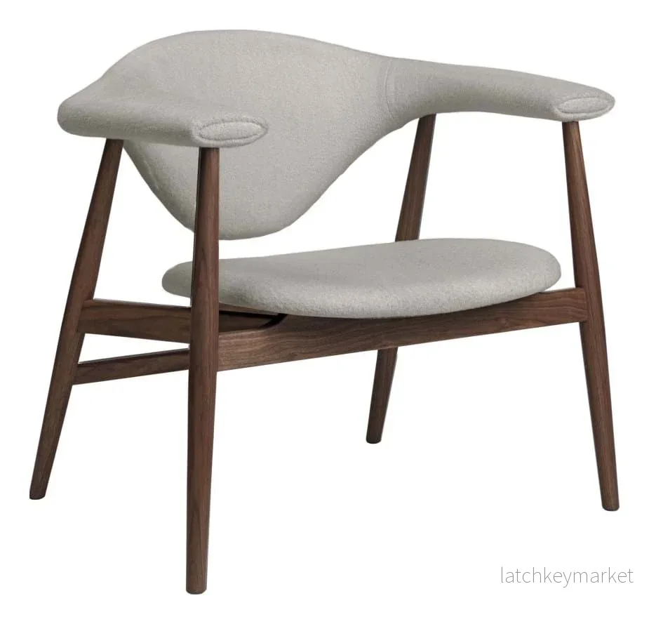 Masculo Lounge Chair Wood Base American Walnut