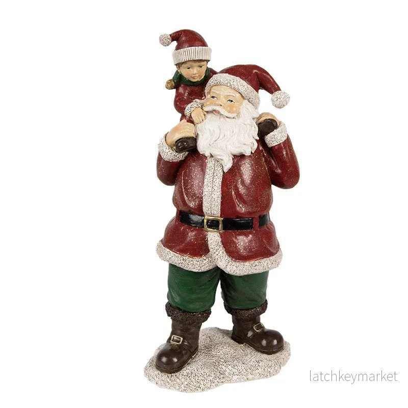 Juldekoration Inomhus Tomte 11x8x23 cm Röd Polyresin  REA