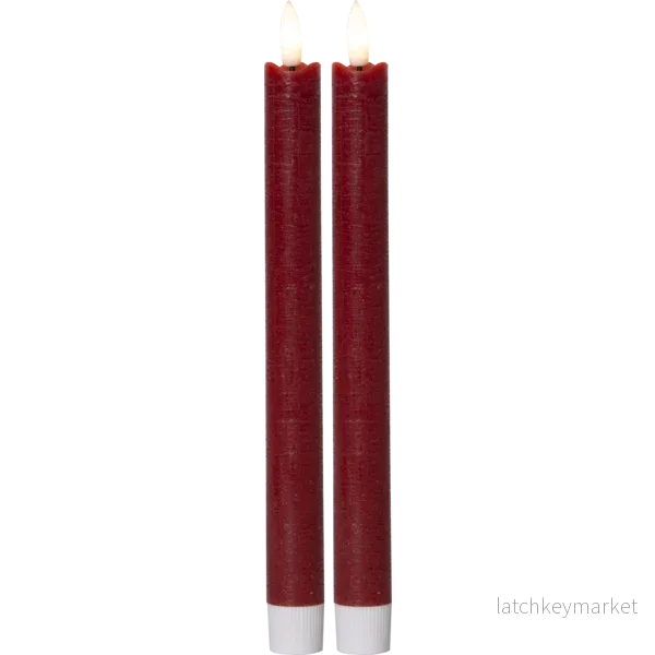 Batteridrivet LED Antikljus 2-pack Flamme Rustic 25 cm Röd Batteridrivet LED Antikljus 2-pack Flamme Rustic 25 cm Röd