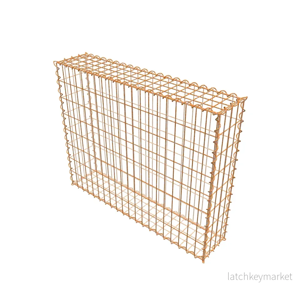Rostig gabion 100 cm x 80 cm x 20 cm (L x H x D), maskstorlek 5 cm x 10 cm, spiral - Bild 2