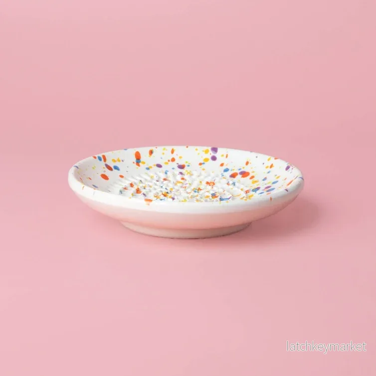Ceramic Garlic Grater Plate - Small Multicolor - Carnival - Bild 3