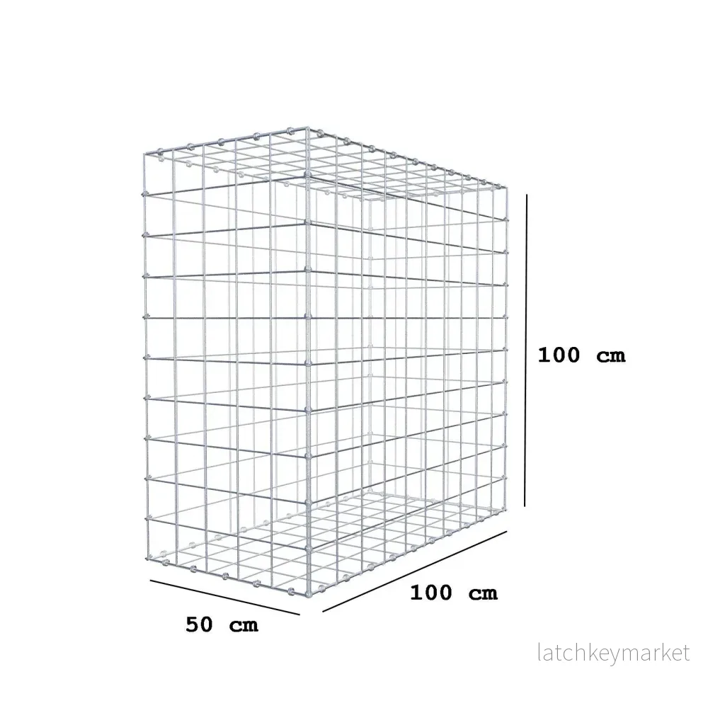 Gabion 100 cm x 100 cm x 50 cm (L x H x D), maskstorlek 10 x 10 cm, spiralring - Bild 2