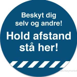 Håll avstånd stå här – golvfolie